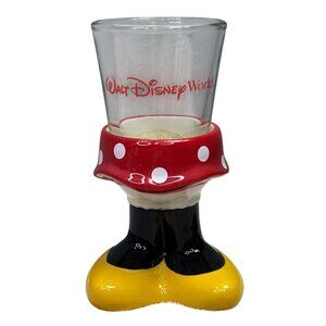 Walt Disney World Parks Minnie Shot Glass Skirt Legs Feet Glass Ceramic Red